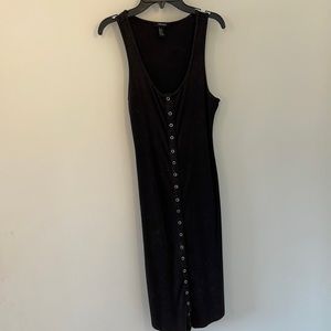 Forever 21 washed black button down dress